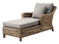 Sonnenliege Polyrattan 180x75x85 cm - Natur-Beige - Lounge Design mit Armlehnen
