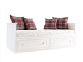 Schlafsofa Holzrahmen 200x90x86 cm - Weiß - Tagesbett Design mit 2 Schubladen