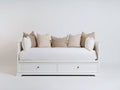 Schlafsofa aus Holzwerkstoff 210x95x90 cm - Weiß - Tagesbett mit 2 Schubladen