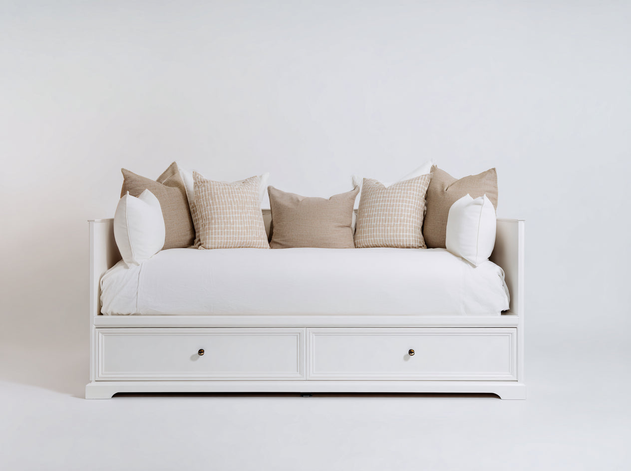 Schlafsofa aus Holzwerkstoff 210x95x90 cm - Weiß - Tagesbett mit 2 Schubladen