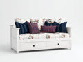 Schlafsofa Holzrahmen 205x95x88 cm - Weiß - Landhausstil mit 2 Schubladen