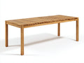 Gartentisch Holz 240x90x75 cm - Naturholz - rechteckiges Lamellendesign für Garten und Terrasse