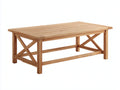 Gartentisch Holz 180x80x45 cm - Naturholz - niedrige Form mit Kreuzstreben
