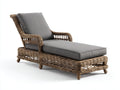 Sonnenliege Rattan 190x75x88 cm - Naturbraun-Grau - Relaxliege mit Armlehnen für Garten und Terrasse